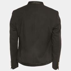 Pre Owned Balmain Black Button Detail Open Front Blazer XXL