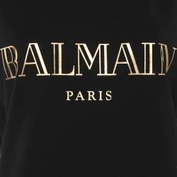 Pre Owned تانك توب بالمين جيرسي أسود بشعار مقاس صغير (سمول)