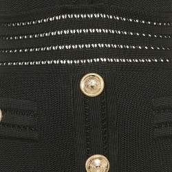 Pre Owned فستان بلمان ضيق جيرسيه شبكي أسود بتفاصيل أزرار مقاس صغير (سمول)