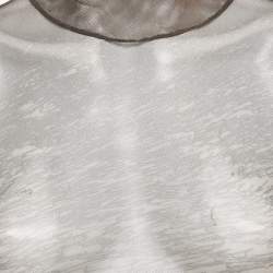 Pre Owned توب بالمان مطبوع رسائل حب بيج شبكي مرن شفاف مقاس صغير