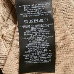 Pre Owned توب بالمان مطبوع رسائل حب بيج شبكي مرن شفاف مقاس صغير