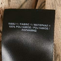 Pre Owned توب بالمان مطبوع رسائل حب بيج شبكي مرن شفاف مقاس صغير