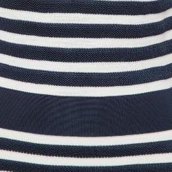 مملوكة مسبقًا Balmain Navy Blue / White Striped Knit Short Dress M