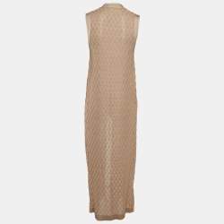 Pre Owned كارديجان بالماين تريكو منقوش بيج بلا أكمام صغير