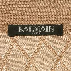 Pre Owned كارديجان بالماين تريكو منقوش بيج بلا أكمام صغير