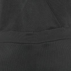 Pre Owned جمبسوت بلمان أسود بتمدد نمط ملتف تريكو مقاس كبير (لارج)