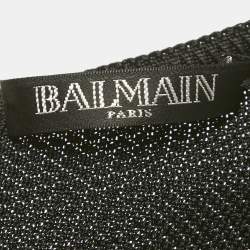 Pre Owned جمبسوت بلمان أسود بتمدد نمط ملتف تريكو مقاس كبير (لارج)