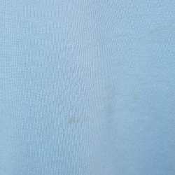 مملوكة مسبقًا سويت شيرت بالمين بغطاء رأس قطن أزرق بطباعة شعار مقاس كبير - لارج