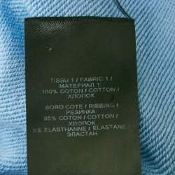 مملوكة مسبقًا سويت شيرت بالمين بغطاء رأس قطن أزرق بطباعة شعار مقاس كبير - لارج