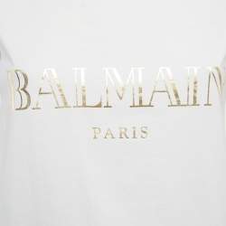 مملوكة مسبقًا تي شيرت بالمان قطن بلون الخوخ بشعار مضاف بدون أكمام مقاس متوسط