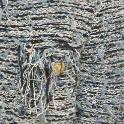 Pre Owned Balmain Blue Tweed Fringed Cropped Jacket M