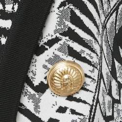 Pre Owned جاكيت بليزر بالمان فتحه أمامية جاكار بنمط فولكلوري أحادي اللون مقاس وسط (ميديم)