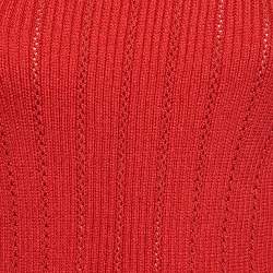 Pre Owned توب بَالمَان أحمر محبوك بكتف واحدة مقاس صغير (سمول)