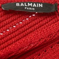 Pre Owned توب بَالمَان أحمر محبوك بكتف واحدة مقاس صغير (سمول)