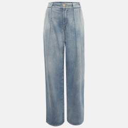 مملوكة مسبقًا Balmain Blue Denim Wide-Leg Loose Fit Jeans S/ Waist 26"