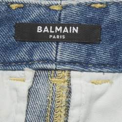 Pre Owned Balmain Blue Denim Wide-Leg Loose Fit Jeans S/ Waist 26"