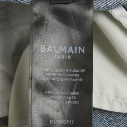 Pre Owned Balmain Blue Denim Wide-Leg Loose Fit Jeans S/ Waist 26"