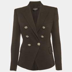 مملوكة مسبقًا Balmain Black Wool Blend Double Breasted Blazer M