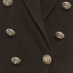 Pre Owned Balmain Black Wool Blend Double Breasted Blazer M