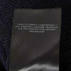 Pre Owned Balmain Navy Blue Stretch Knit Sweatshirt M