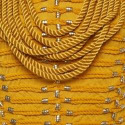 مملوكة مسبقًا توب بلا أكمام بسحاب وتطريز بالحبال من بالمان و إتش آند إم بلون أصفر مقاس صغير (سمول)