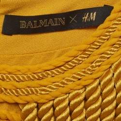 مملوكة مسبقًا توب بلا أكمام بسحاب وتطريز بالحبال من بالمان و إتش آند إم بلون أصفر مقا س صغير (سمول)