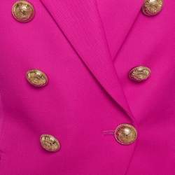 Pre Owned بليزر بلمان صوف وردي صفين أزرار مقاس متوسط