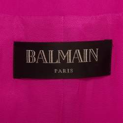 Pre Owned بليزر بلمان صوف وردي صفين أزرار مقاس متوسط