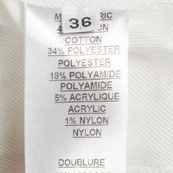 Pre Owned Balmain Off-White Tweed Double Breasted Blazer S