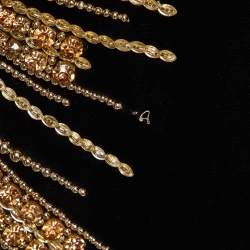 Pre Owned Balmain Black Velvet Embellished Mini Dress M