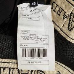 Pre Owned فستان بلميان ميني هالترنيك جاكار شعار مخطط أسود مقاس متوسط (ميديم)