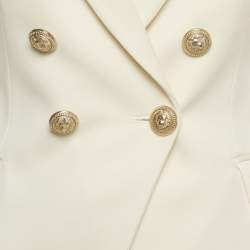 Pre Owned Balmain Block Gabardine Double Breasted Blazer S
