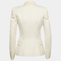 Pre Owned Balmain Block Gabardine Double Breasted Blazer S