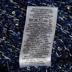 مملوكة مسبقًا Balmain Blue Lurex Tweed Mini Skirt L