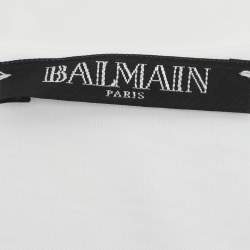 Pre Owned تانك توب بالمين جيرسي أبيض بطباعة الشعار مقاس صغير - سمول