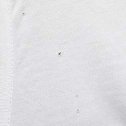 Pre Owned تانك توب بالمين جيرسي أبيض بطباعة الشعار مقاس صغير - سمول