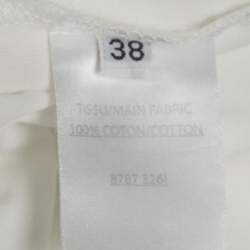 مملوكة مسبقًا Balmain White Logo Print Jersey Sleeveless T-Shirt M