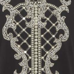 مملوكة مسبقًا تي شيرت بالمين جيزيه مزين باللآلئ السوداء مقاس متوسط