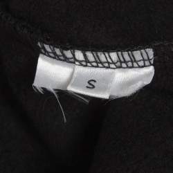 Pre Owned Balmain Black Logo Print Cotton Crop Sweatshirt S