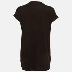 مملوكة مسبقًا Balmain Black Jersey Embellished Signature Tiger T-Shirt XS