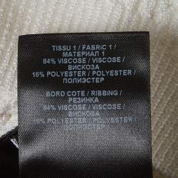 Pre Owned تنورة وبلوزة بالمان مضلعة بيضاء بتفاصيل أزرار مقاس صغير - سمول