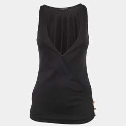 مملوكة مسبقًا توب بالمان جيرزي أسود بتصميم متقاطع عند الرقبة V مقاس صغير (سمول)