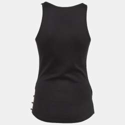 مملوكة مسبقًا توب بالمان جيرزي أسود بتصميم متقاطع عند الرقبة V مقاس صغير (سمول)