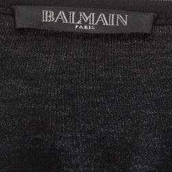 مملوكة مسبقًا توب بالمان جيرزي أسود بتصميم متقاطع عند الرقبة V مقاس صغير (سمول)