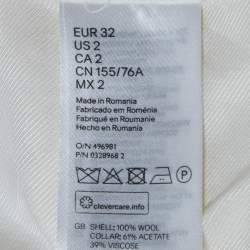 Pre Owned Balmain x H&M Cream Wool Double Breasted Blazer XS