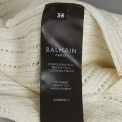 مملوكة مسبقًا توب كتف واحد تريكو بوينتيل أبيض بَالْمِين مقاس صغير