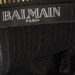 Pre Owned فستان قصير بالمان أوف شولدر مقلم شفاف أسود مقاس صغير - سمول