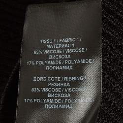 Pre Owned Balmain Black Rib Knit Halter Neck Midi Dress XL
