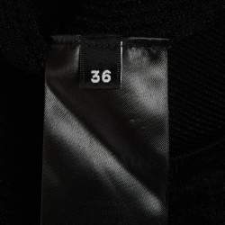 Pre Owned Balmain Black Button Embellished Pointelle Knit Pullover S