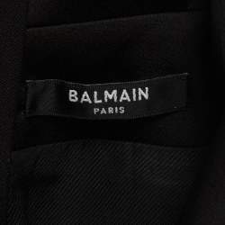 Pre Owned Balmain Black Wool Double Breasted Blazer Mini Dress M